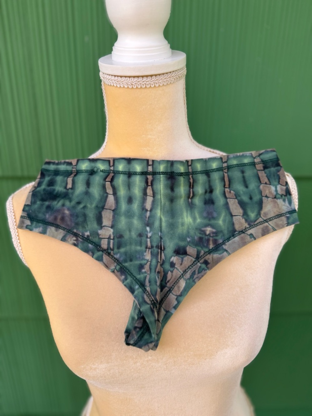 Lotus Tribe Green Tie-Dye Cheeky Bikini Bottoms